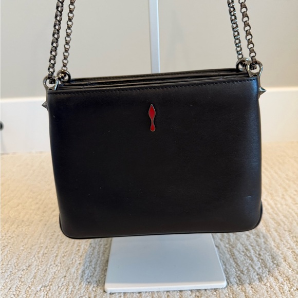 Christian Louboutin Triloubi Small Shoulder Bag Calf Leather Black - Picture 3 of 16